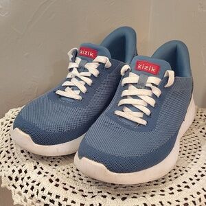 Kizik Athens running shoes Size 8 Women's 6.5 Mens Deep Sea Blue Slip On Tie